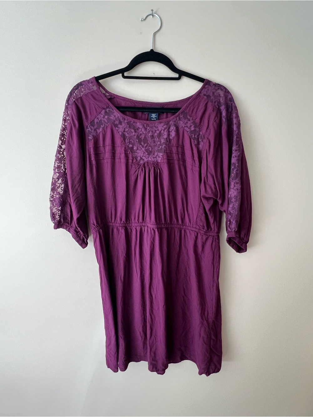 American Eagle Lace-Yoke Tunic Top - Plum